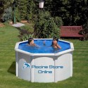 Piscina fuori terra Fidji tonda in acciaio finitura bianco