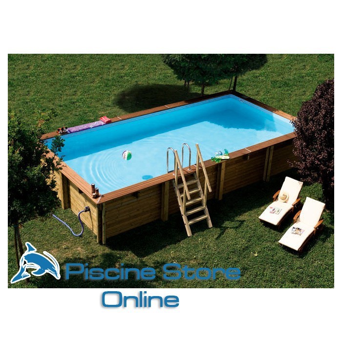 Piscina fuori terra in legno rettangolare NIAGARA