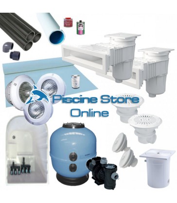 Piscina interrata kit Piscina Skimmer fino a 90 M³ - 50 MQ.