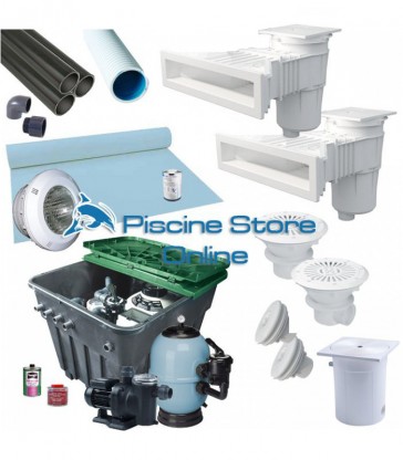 Piscina interrata kit Piscina Skimmer fino a 40 M³ - 28 MQ.