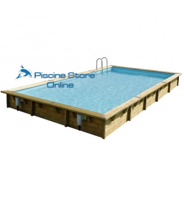 Piscina fuori terra in legno rettangolare LINEA