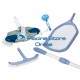 Kit pulizia piscine K7 aspirafango ovale + retino di superficie e spazzola di fondo