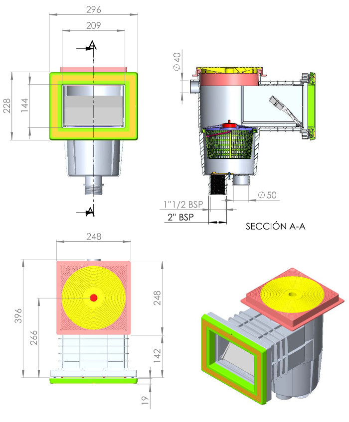 skimmer bocca standard liner 01462