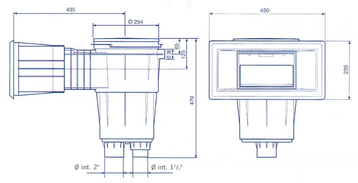 dimensioni skimmer piscina astral 11304