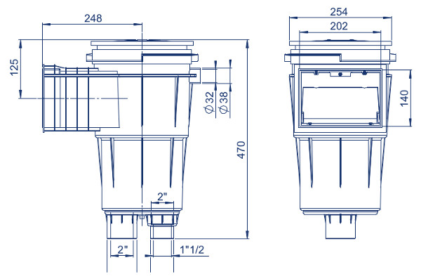 skimmer con bocca standard 17.5 11306