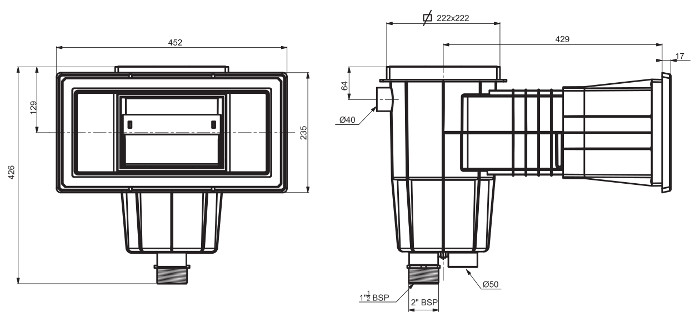 skimmer con bocca larga 00252