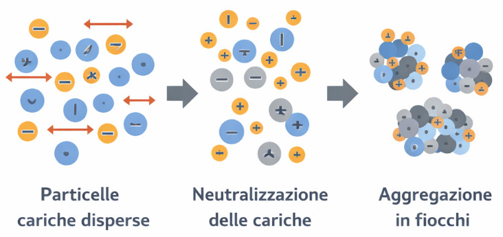 Schema del processo di flocculazione piscina