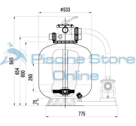 dimensioni monoblocco piscien fuori terra d 500